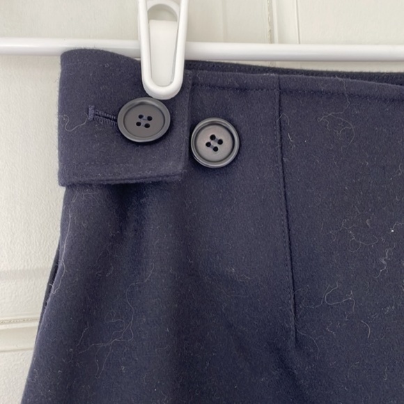 COS skirt size 0 navy blue wrap short mini wool cashmere blend pockets A-line - Picture 3 of 3